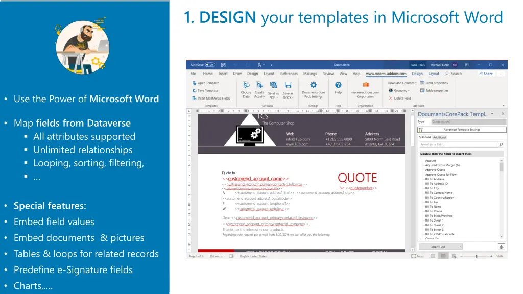 1 design your templates in microsoft word