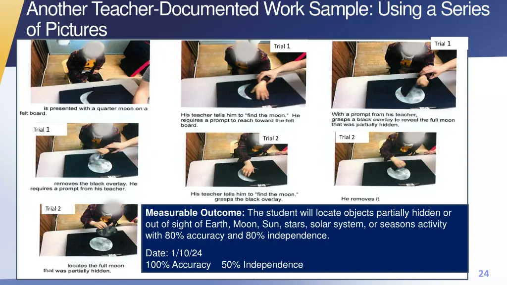 another teacher documented work sample using