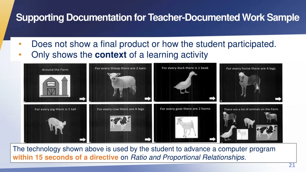 supporting documentation for teacher documented