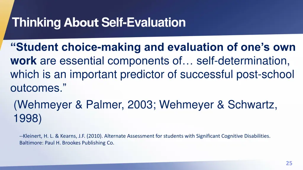 thinking about self evaluation