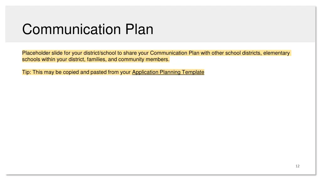 communication plan