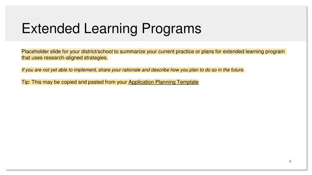 extended learning programs