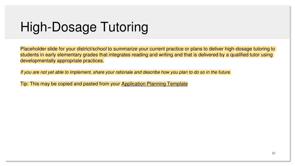 high dosage tutoring