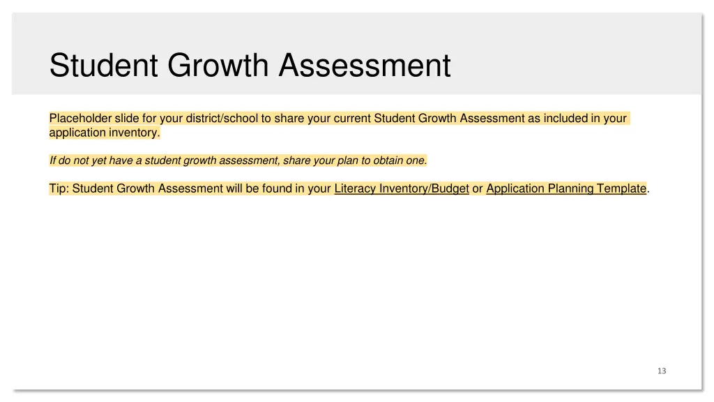 student growth assessment