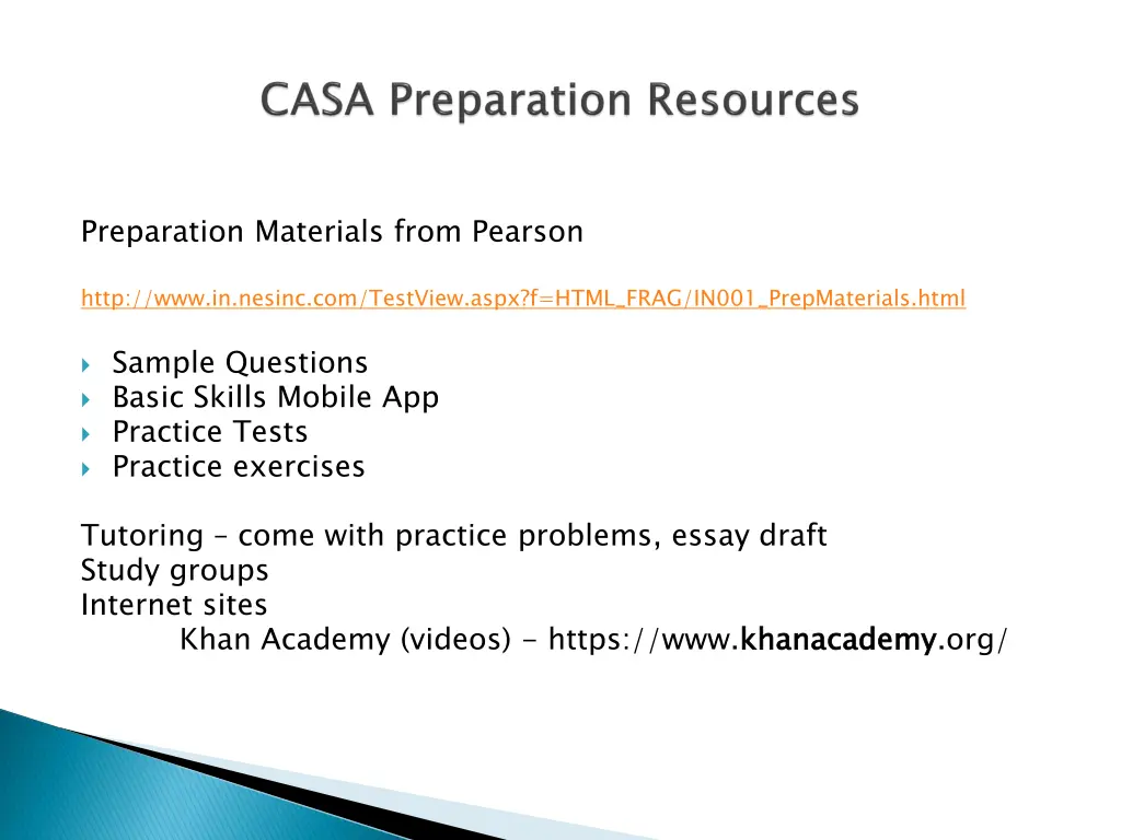 preparation materials from pearson