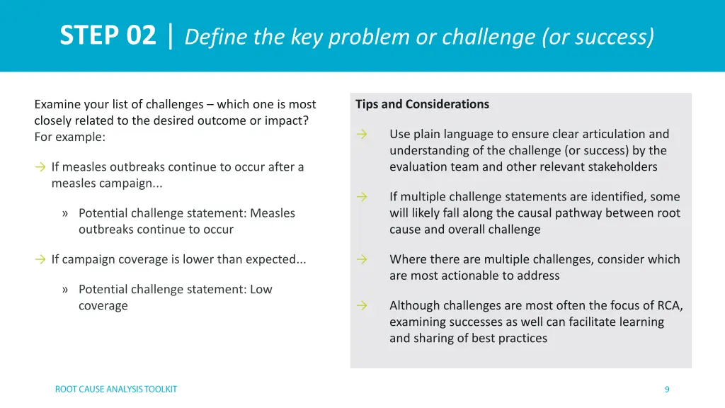 step 02 define the key problem or challenge