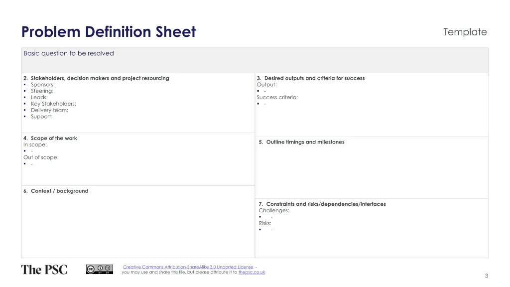 problem definition sheet 1