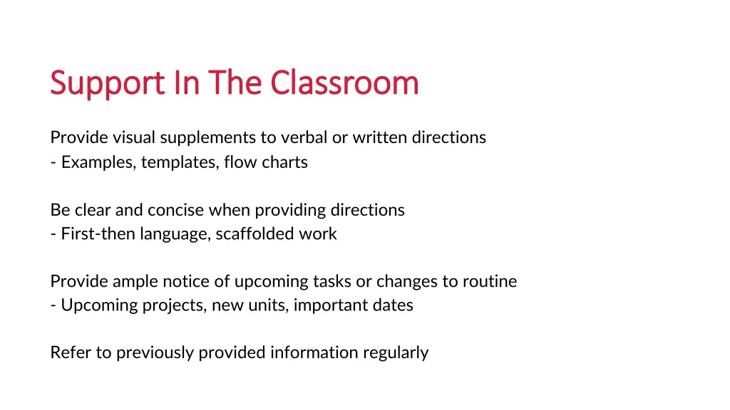 support in the classroom support in the classroom