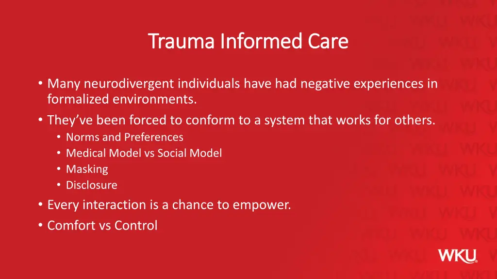 trauma informed care trauma informed care