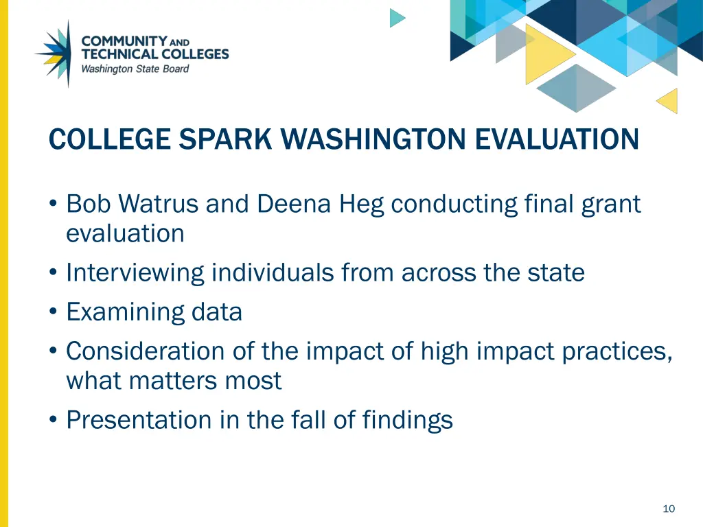 college spark washington evaluation