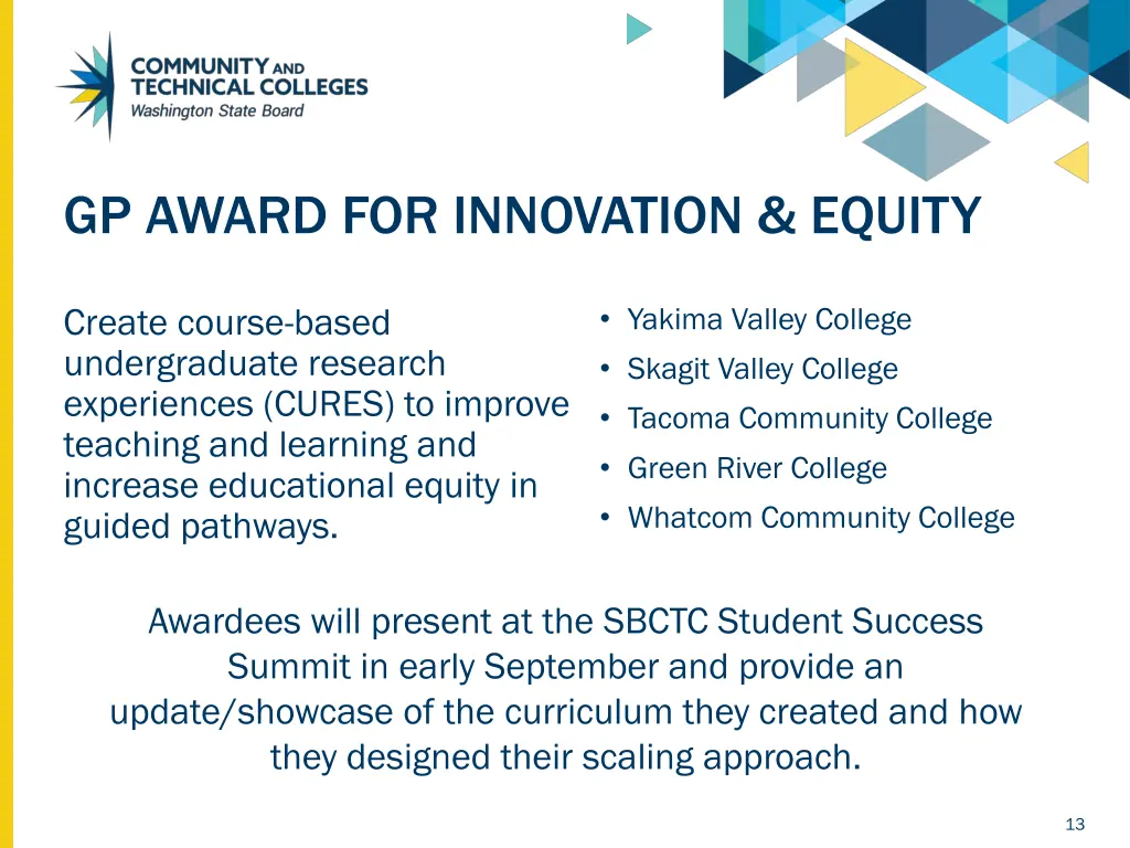 gp award for innovation equity
