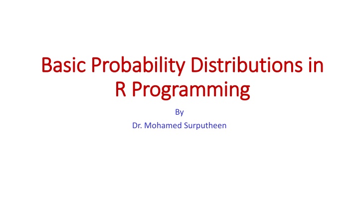 basic probability distributions in basic