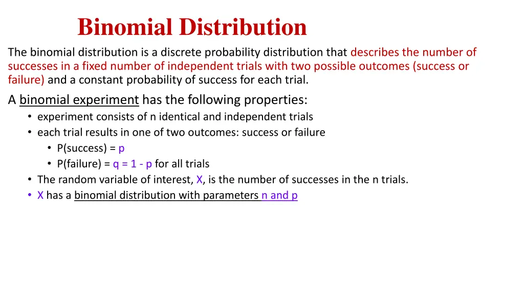 binomial distribution the binomial distribution