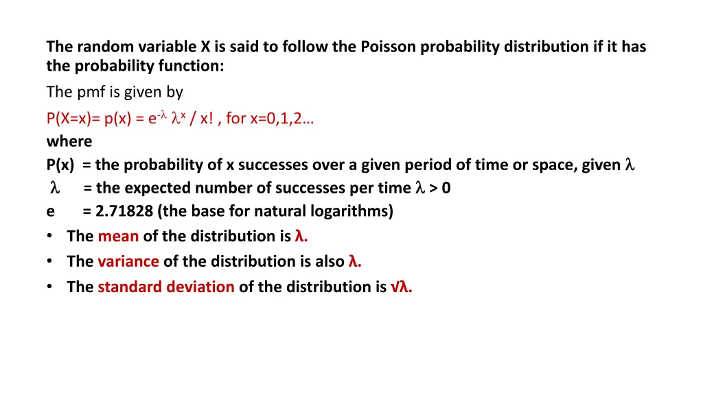 the random variable x is said to follow