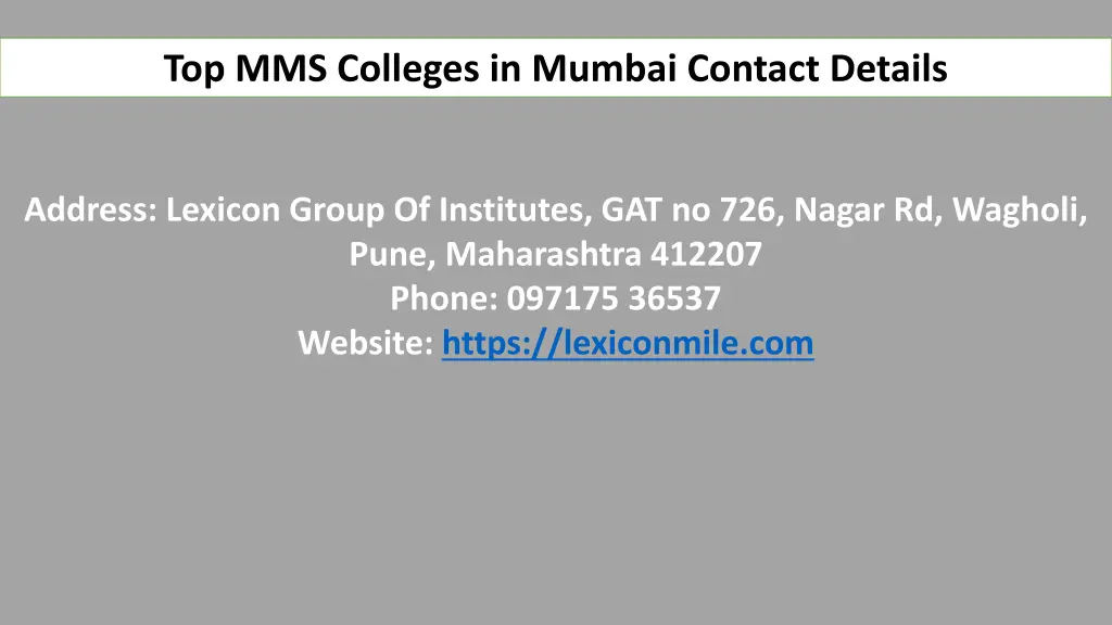 top mms colleges in mumbai contact details