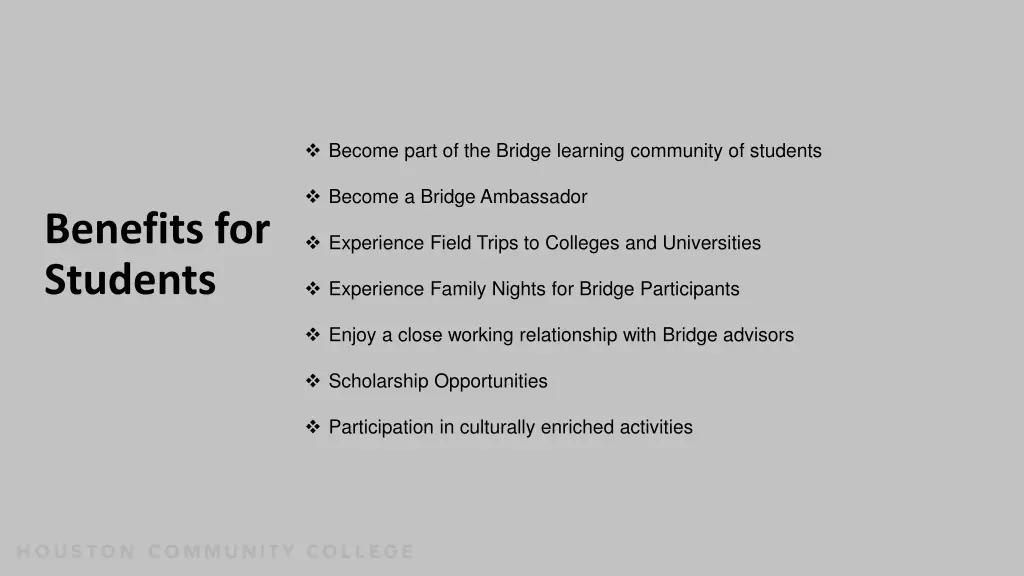 become part of the bridge learning community