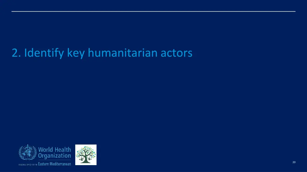 2 identify key humanitarian actors