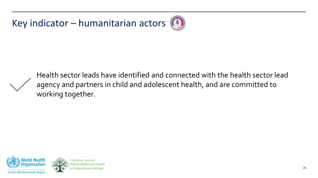 key indicator humanitarian actors