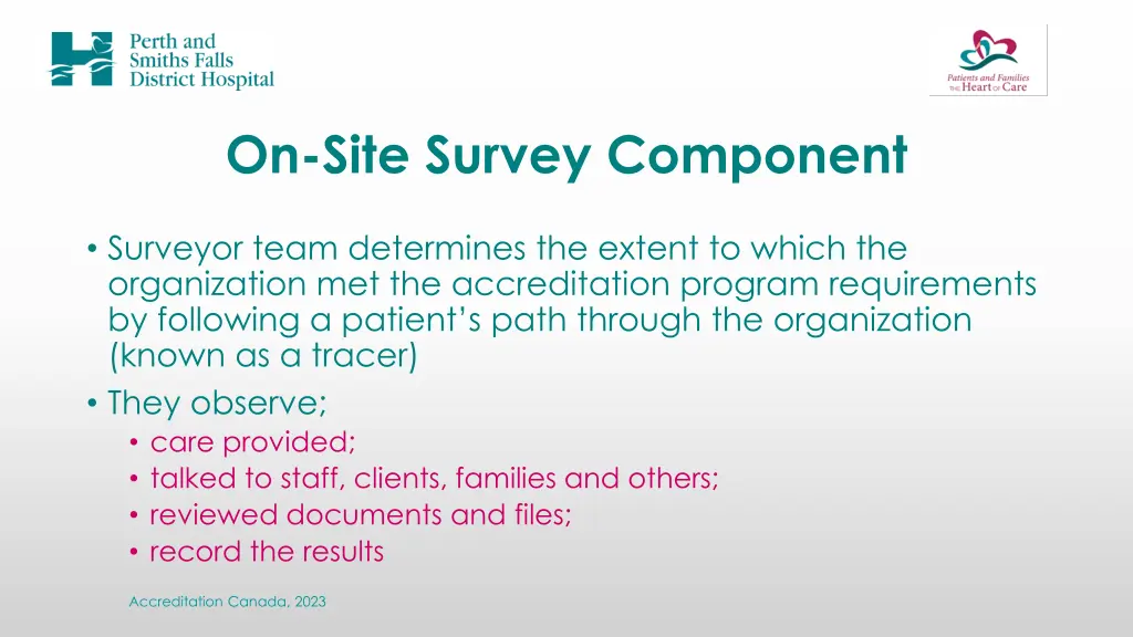 on site survey component