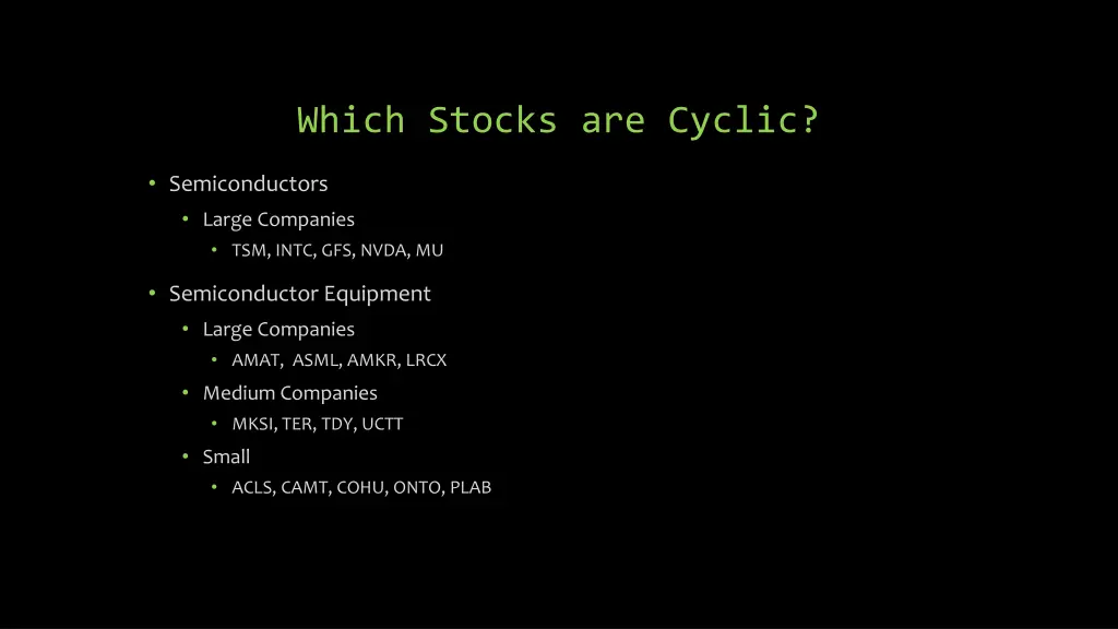 which stocks are cyclic
