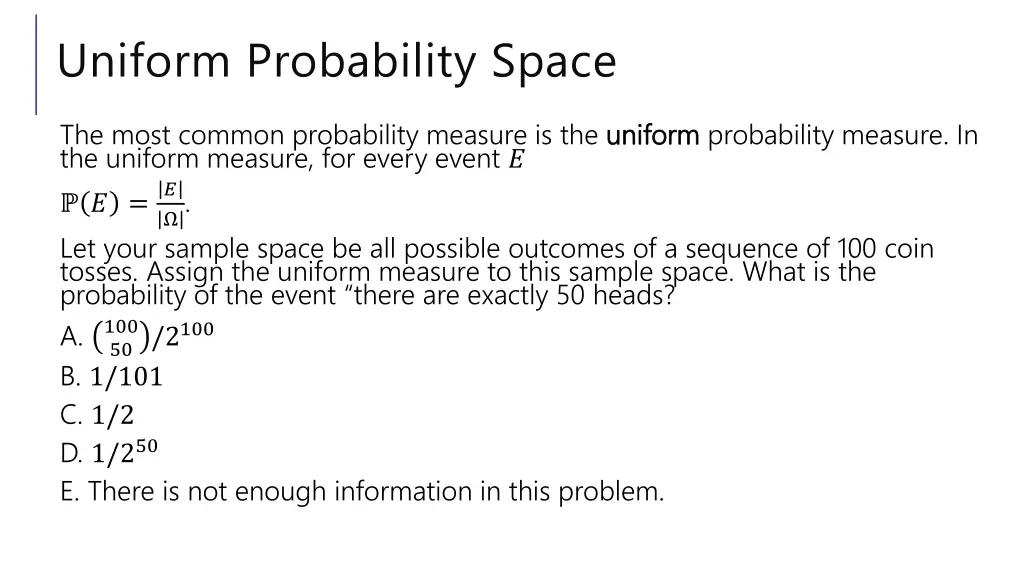 uniform probability space
