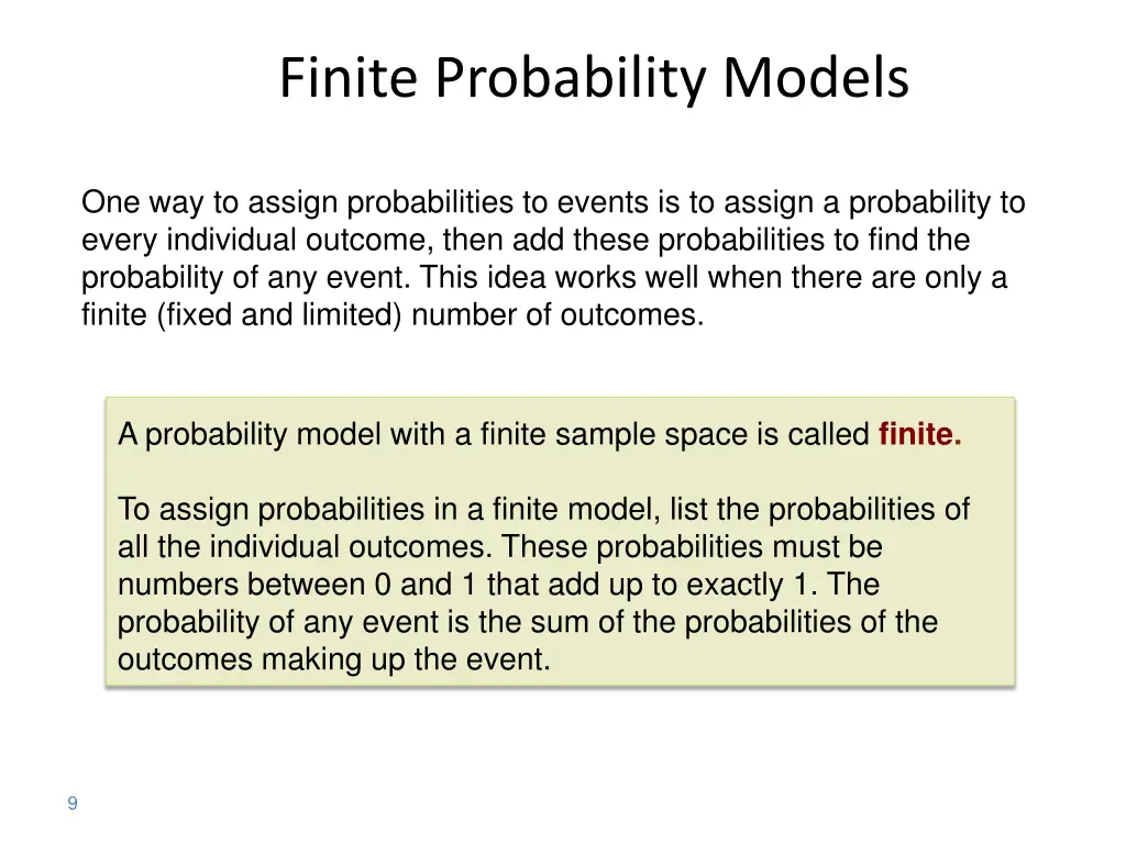 finite probability models