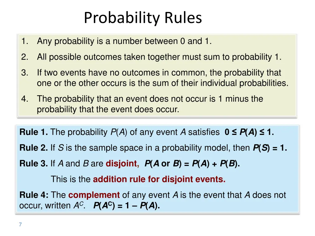 probability rules