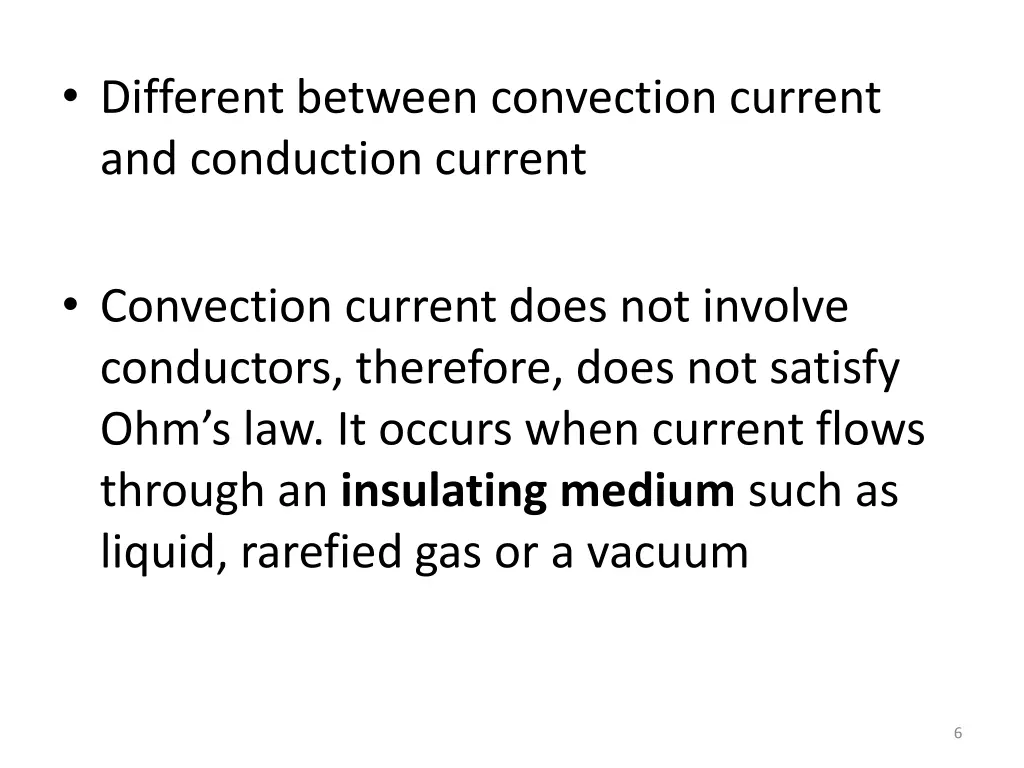 different between convection current