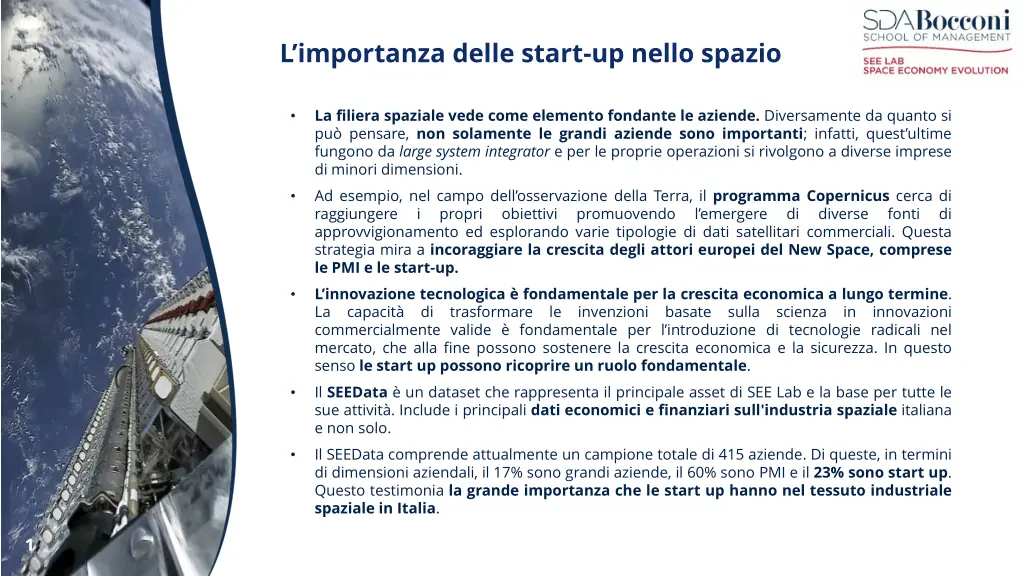 l importanza delle start up nello spazio