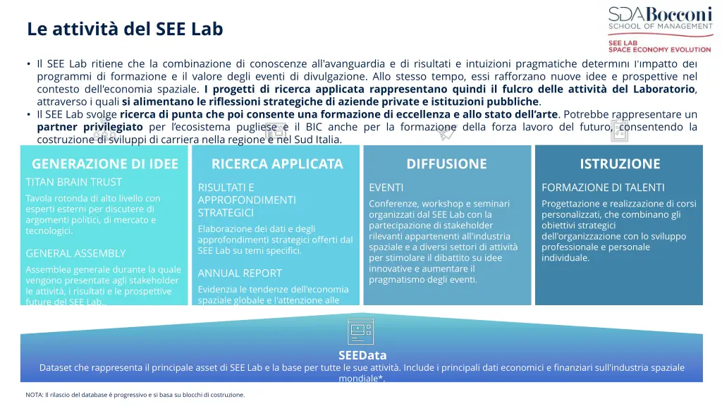 le attivit del see lab