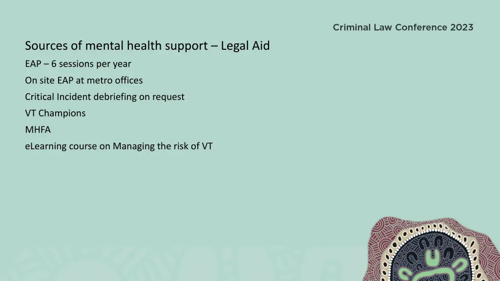 sources of mental health support legal aid