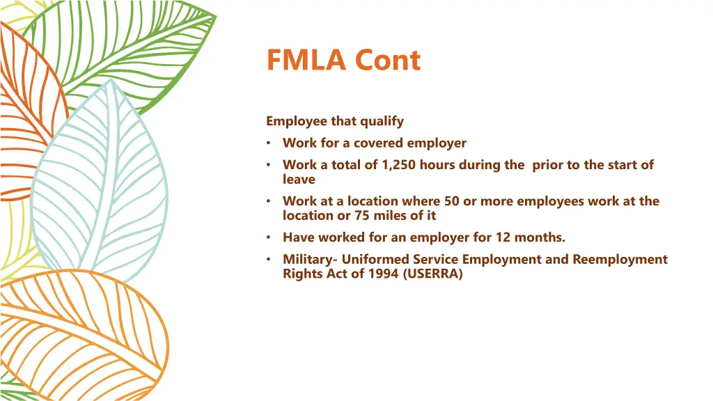 fmla cont