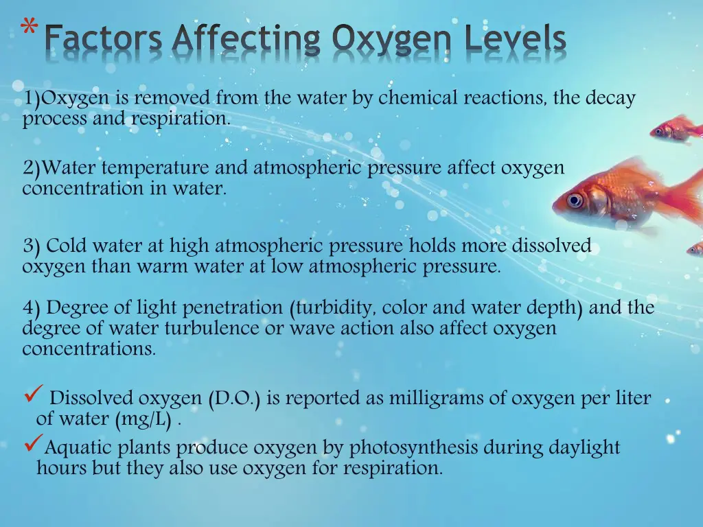 factors affecting oxygen levels