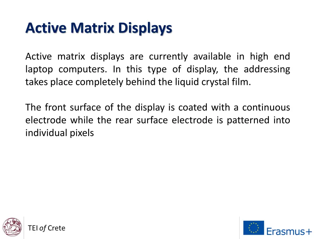 active matrix displays