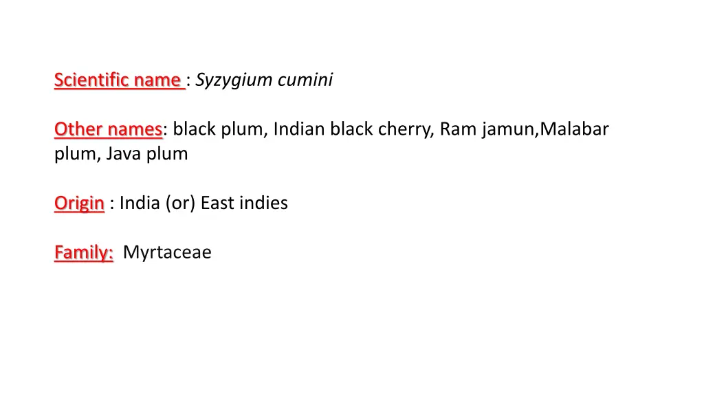 scientific name syzygium cumini