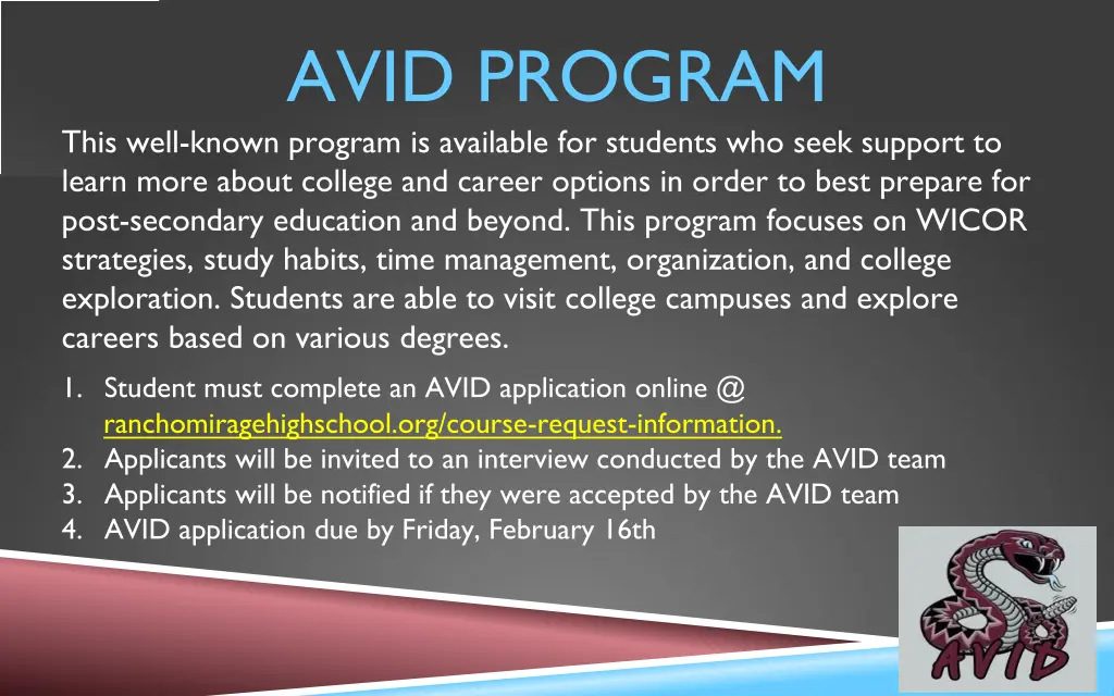 avid program this well known program is available