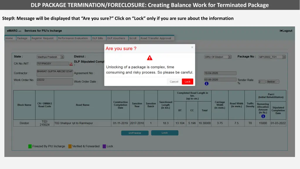 dlp package termination foreclosure creating 9