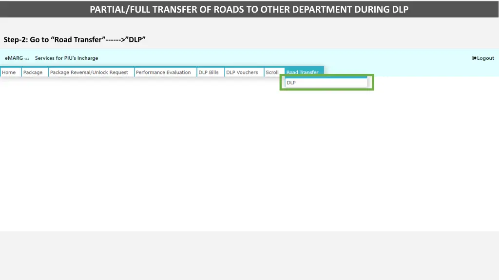 partial full transfer of roads to other 2