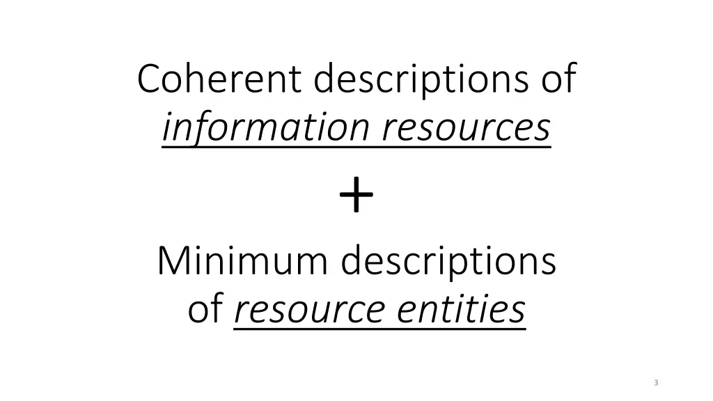 coherent descriptions of information resources