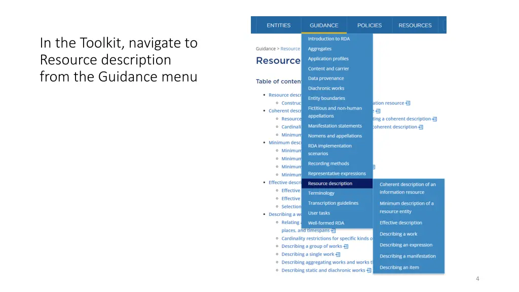in the toolkit navigate to resource description