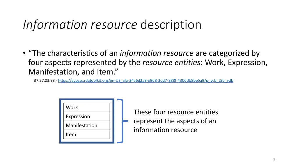 information resource description