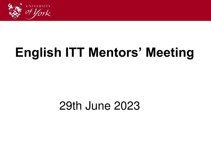 english itt mentors meeting