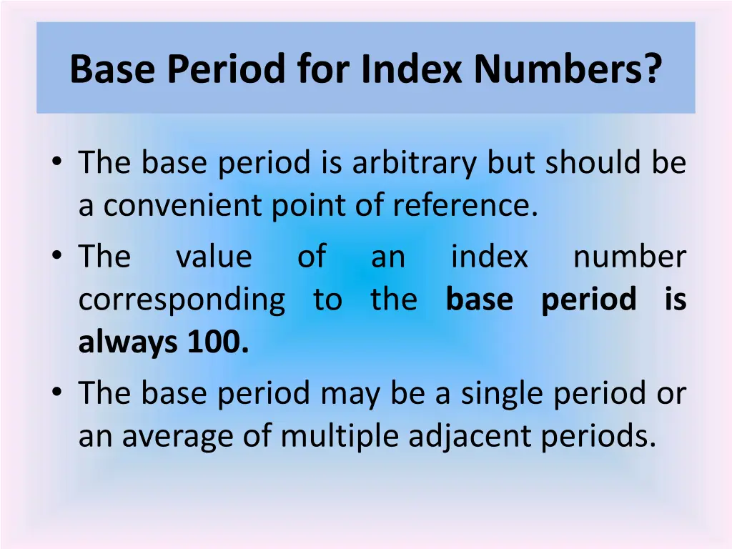 base period for index numbers