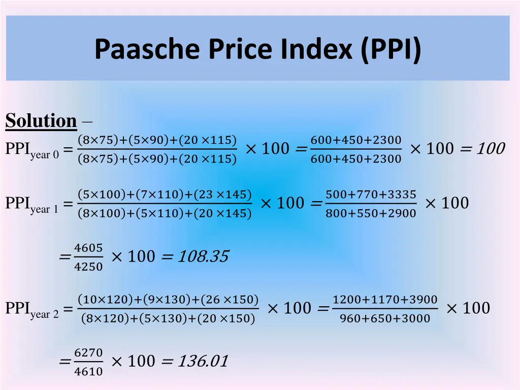 paasche price index ppi 1