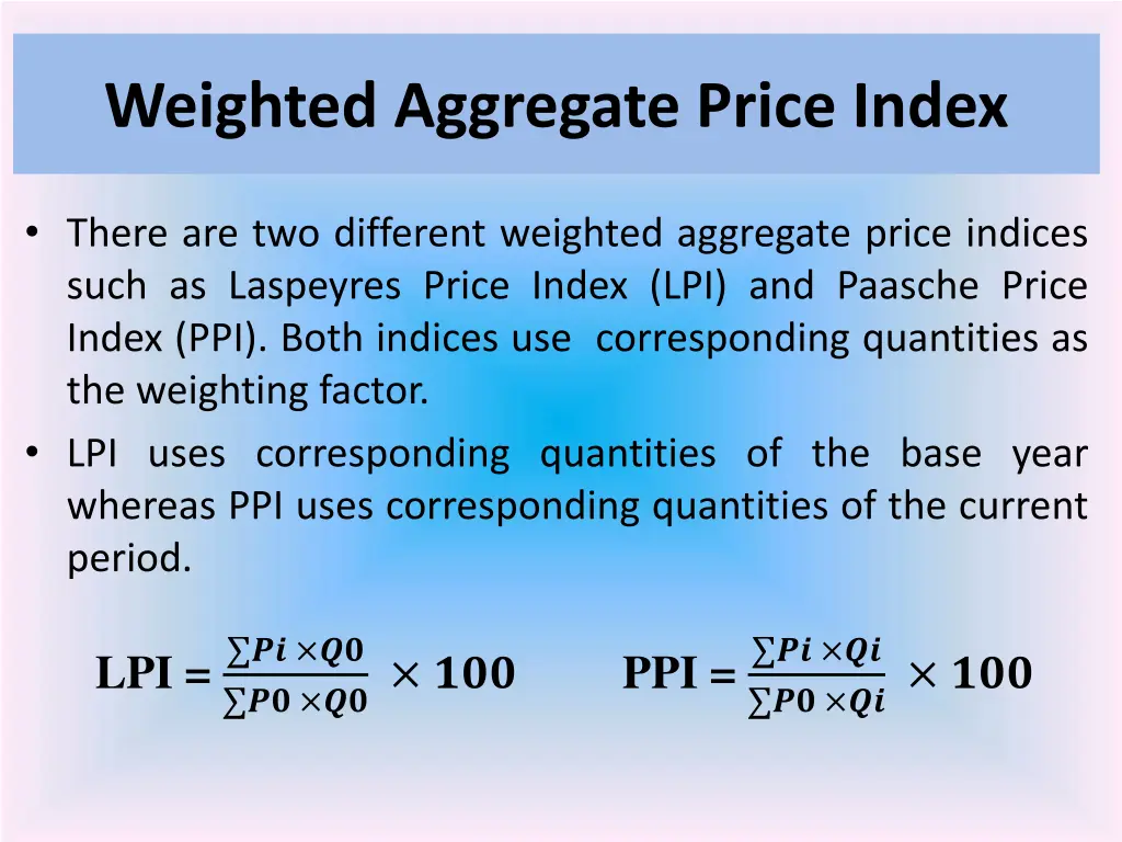 weighted aggregate price index