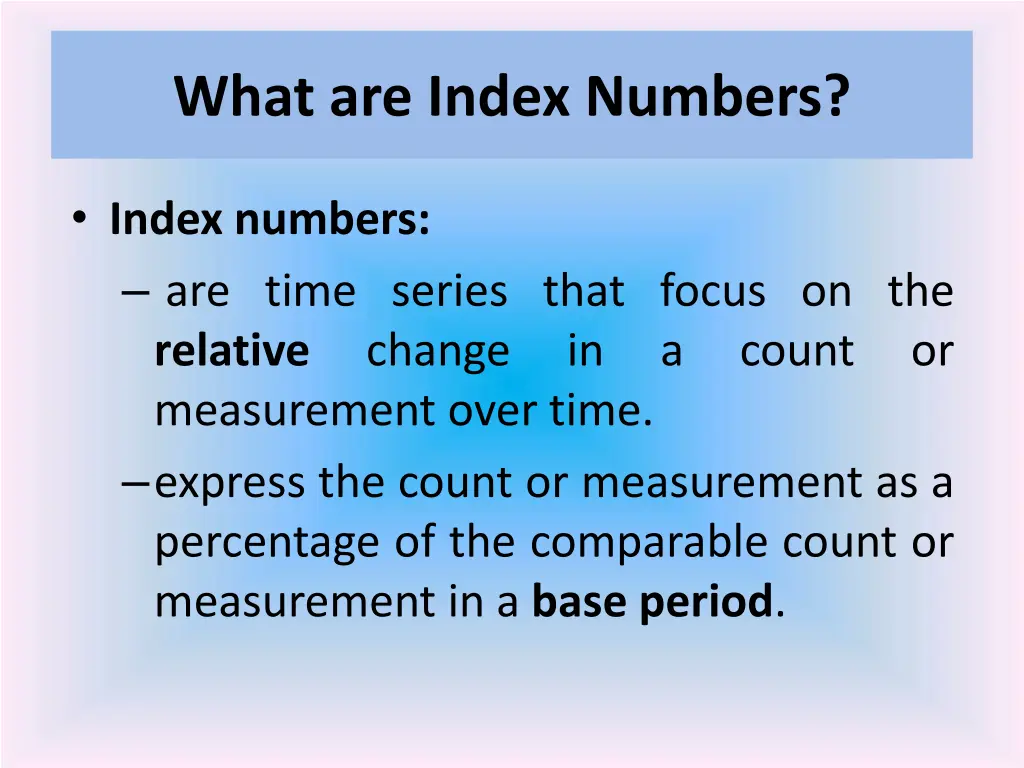 what are index numbers