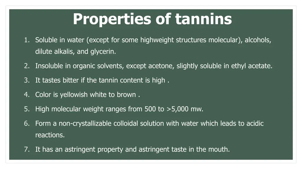 properties of tannins