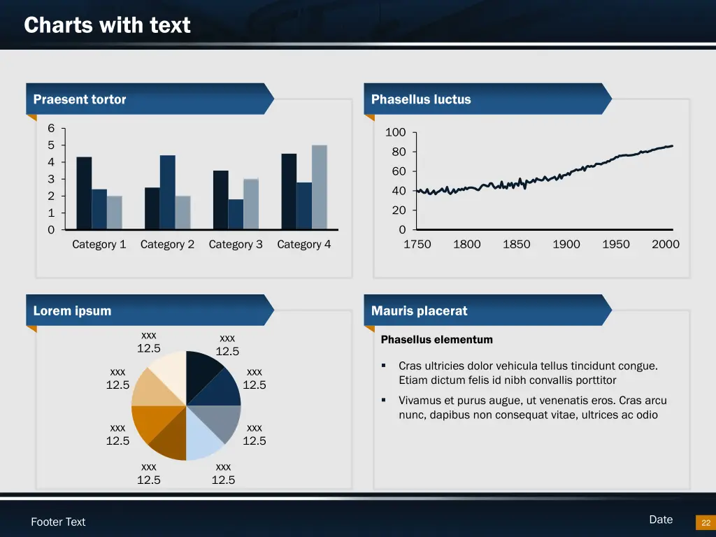 charts with text