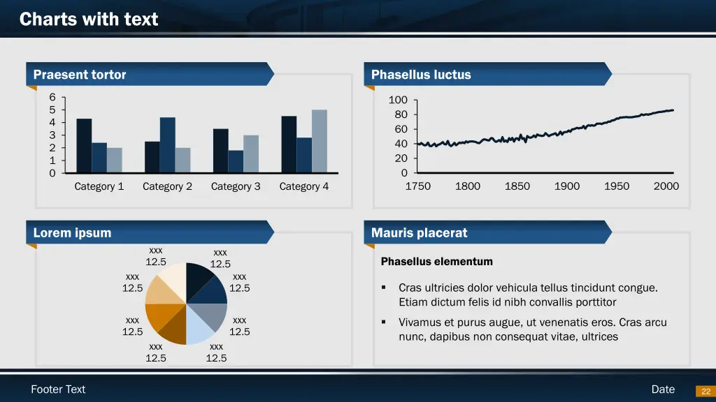 charts with text