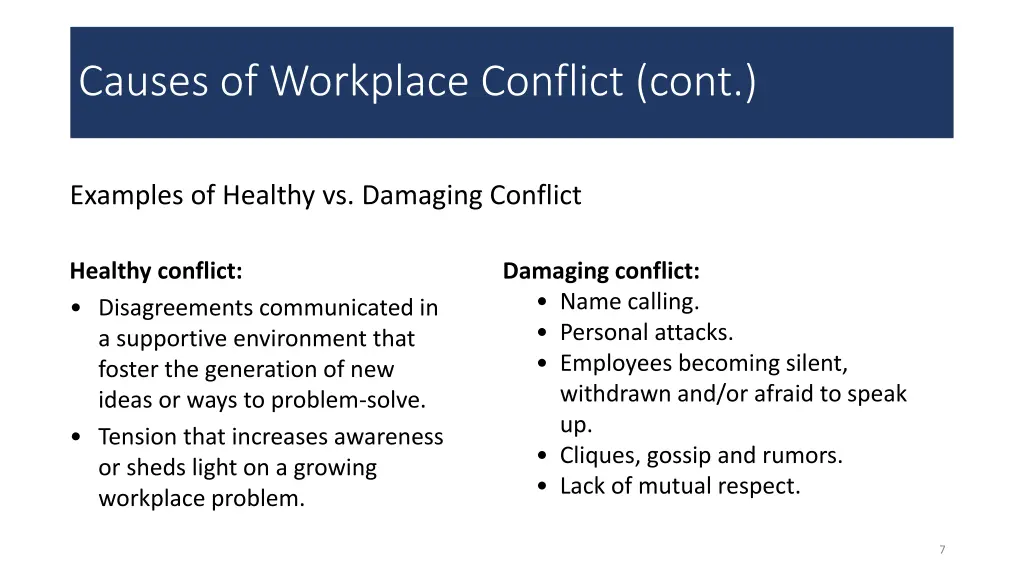 causes of workplace conflict cont 1